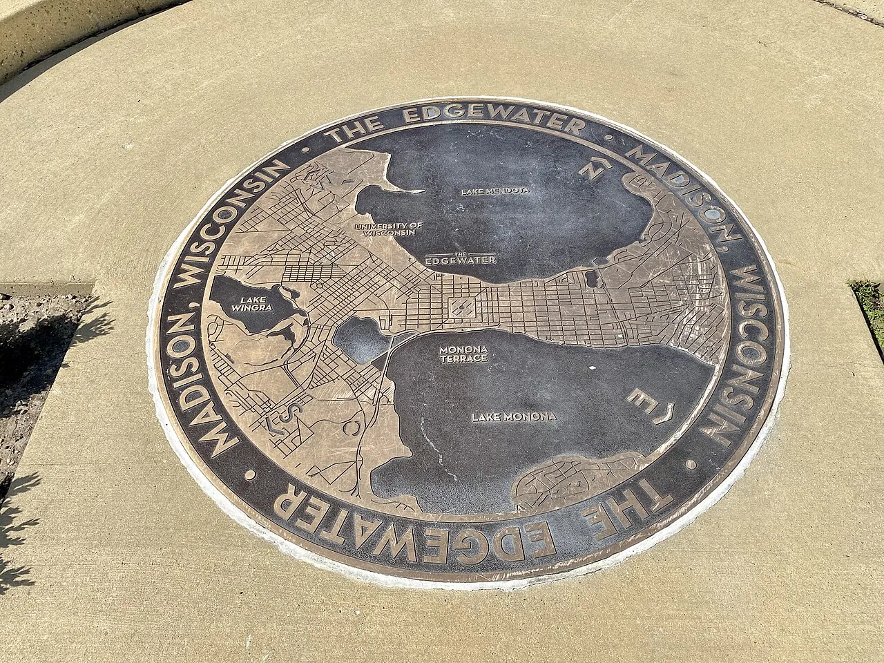 The Edgewater, Madison: Terrace Medallion, Edgewater Hotel, Wisconsin Avenue, Mansion Hill, Madison, WI